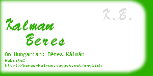 kalman beres business card